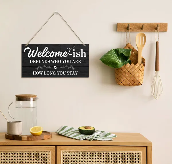 White_Inspirational_Wood_Signs,_Decorative_Wood_Hanging_Wood_Plaque,_Rustic_Door_Sign,_Wall_Decor_Art,_Home_Front_Door_Decor,_Welcome_Hanging_Decorations,_Welcome-Ish_Depends_Who_You_Are_How_Long_You_Stay