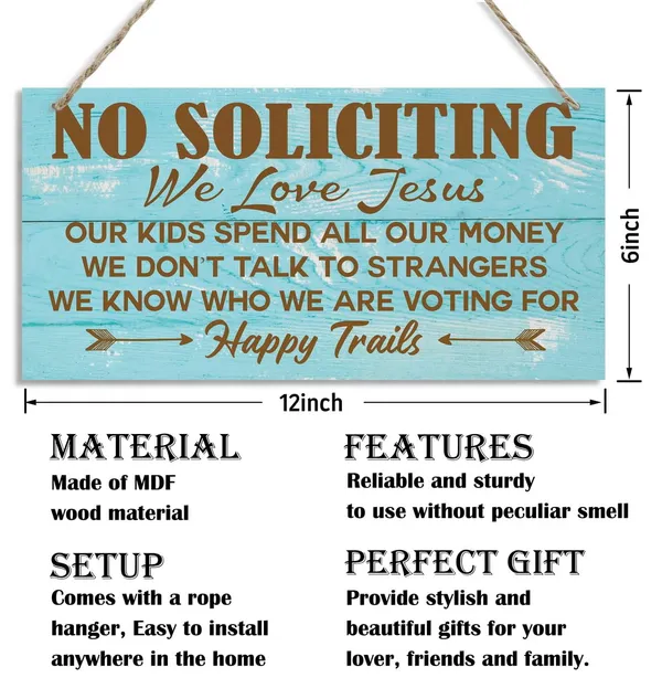 White_Christian_Signs,_Happy_Trails_Sign,_Decorative_Wood_Hanging_Wood_Plaque,_Wall_Decor_Art,_Religion_Artwork,_Farmhouse_Walldecor,_Home_Hanging_Decor_Sign,_No_Soliciting_We_Love_Jesus_Sign