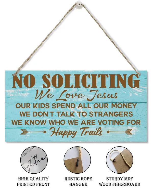White_Christian_Signs,_Happy_Trails_Sign,_Decorative_Wood_Hanging_Wood_Plaque,_Wall_Decor_Art,_Religion_Artwork,_Farmhouse_Walldecor,_Home_Hanging_Decor_Sign,_No_Soliciting_We_Love_Jesus_Sign