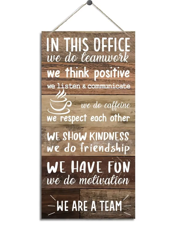 White_Office_Decor_Signs,_Inspirational_Wall_Sign,_Decorative_Wood_Hanging_Wood_Plaque,_Wood_Decoration_|_For_Human_Resources_Office,_Office_Rules,_Coworker_Gift,_Employer_Gift,_We_Are_A_Team_Sign