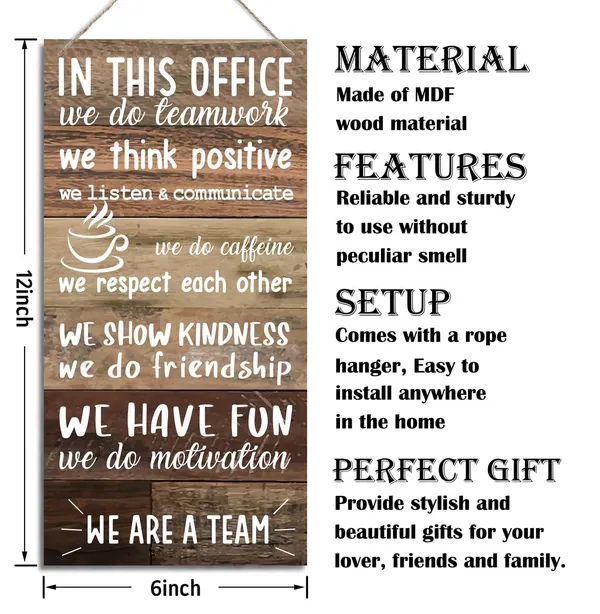 White_Office_Decor_Signs,_Inspirational_Wall_Sign,_Decorative_Wood_Hanging_Wood_Plaque,_Wood_Decoration_|_For_Human_Resources_Office,_Office_Rules,_Coworker_Gift,_Employer_Gift,_We_Are_A_Team_Sign