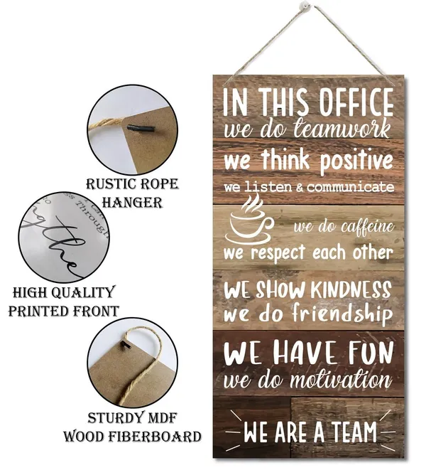 White_Office_Decor_Signs,_Inspirational_Wall_Sign,_Decorative_Wood_Hanging_Wood_Plaque,_Wood_Decoration_|_For_Human_Resources_Office,_Office_Rules,_Coworker_Gift,_Employer_Gift,_We_Are_A_Team_Sign