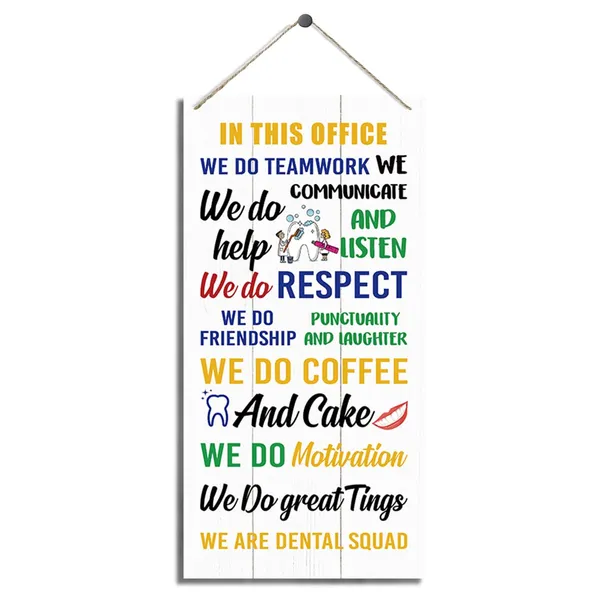 White_Qtgtir_Dentist_Gift,_Decorative_Wood_Hanging_Wood_Plaque,_Rustic_Wood_Decor,_Dental_Office_Decoration,_Inspirational_Decor_|_For_Dentist_Office,_Office_Door_Hanger,_Wall_Decor_Art,_Teamwork_Gift