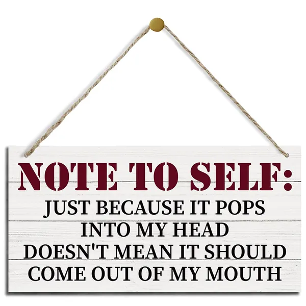 White_Note_To_Self_Sign,_Inspirational_Wood_Sign,_Hanging_Printed_Wooden_Plaque_Decor,_Funny_Wall_Decor,_Decorative_Wooden_Wall_Sign,_Farmhouse_Office_Decor,_Office_Wall_Art,_Motivational_Office_Decor