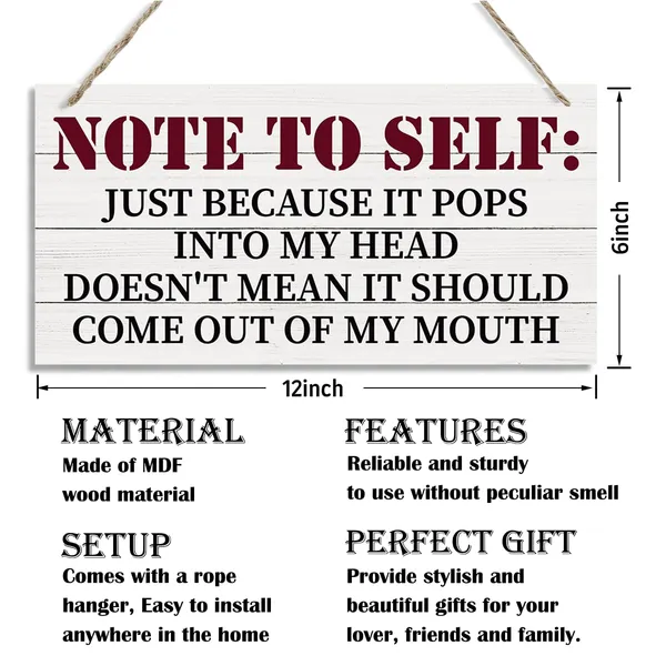 White_Note_To_Self_Sign,_Inspirational_Wood_Sign,_Hanging_Printed_Wooden_Plaque_Decor,_Funny_Wall_Decor,_Decorative_Wooden_Wall_Sign,_Farmhouse_Office_Decor,_Office_Wall_Art,_Motivational_Office_Decor