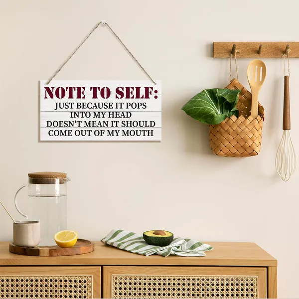 White_Note_To_Self_Sign,_Inspirational_Wood_Sign,_Hanging_Printed_Wooden_Plaque_Decor,_Funny_Wall_Decor,_Decorative_Wooden_Wall_Sign,_Farmhouse_Office_Decor,_Office_Wall_Art,_Motivational_Office_Decor
