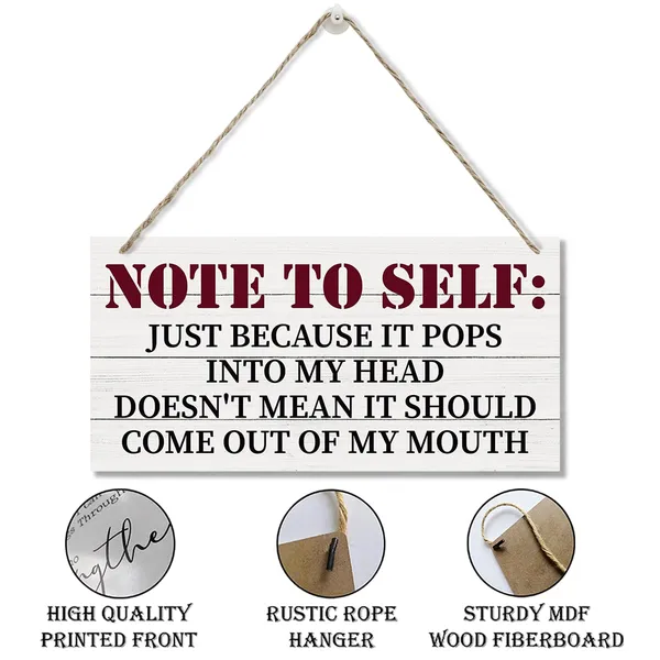 White_Note_To_Self_Sign,_Inspirational_Wood_Sign,_Hanging_Printed_Wooden_Plaque_Decor,_Funny_Wall_Decor,_Decorative_Wooden_Wall_Sign,_Farmhouse_Office_Decor,_Office_Wall_Art,_Motivational_Office_Decor
