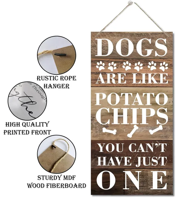 White_Pet_Decor_Signs,_Decorative_Wood_Hanging_Wood_Plaque,_Funny_Dog_Wood_Sign,_Wall_Decor_Art,_Farmhouse_Hanging_Decor,_Dog_Lover_Home_Decor,_Dogs_Are_Like_Potato_Chips_You_Can'T_Have_Just_One