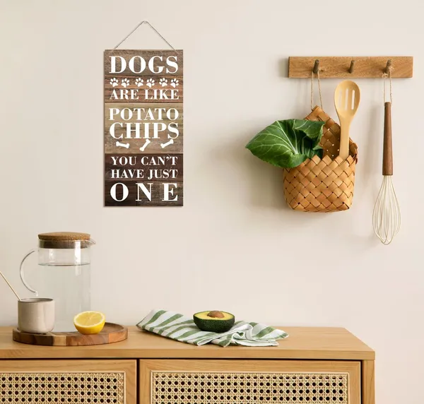 White_Pet_Decor_Signs,_Decorative_Wood_Hanging_Wood_Plaque,_Funny_Dog_Wood_Sign,_Wall_Decor_Art,_Farmhouse_Hanging_Decor,_Dog_Lover_Home_Decor,_Dogs_Are_Like_Potato_Chips_You_Can'T_Have_Just_One