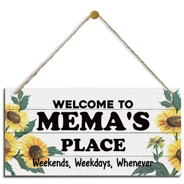 White_Mema_Wood_Sign,_Welcome_To_Mema'S_Place_Sign,_Welcome_Decor_|_For_Mema_Home,_Decorative_Wood_Hanging_Wood_Plaque,_Gate_Door_Hanger,_Wall_Decor_Art,_Mema_Birthday_Gift,_Mother'S_Day_Gift