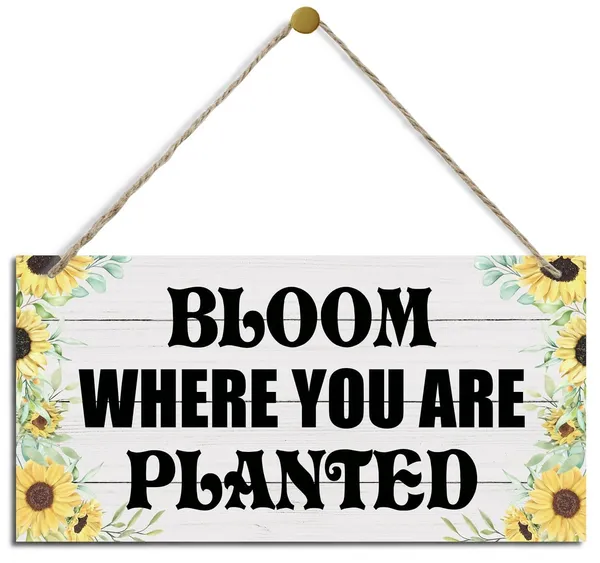 White_Inspirational_Wood_Signs,_Decorative_Wood_Hanging_Wood_Plaque,_Floral_Decor,_Wall_Decor_Art,_Garden_Hanging_Decor,_Farmhouse_Home_Decor,_Gift_|_For_Mom_Women_Gardener,_Bloom_Where_You_Are_Planted