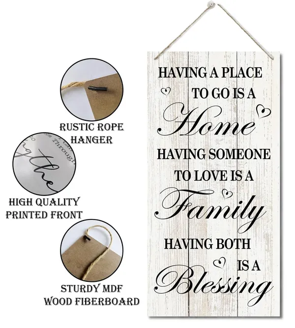 White_Inspirational_Wood_Signs,_Family_Sign,_Decorative_Wood_Hanging_Wood_Plaque,_Rustic_Door_Sign,_Wall_Decor_Art,_Warm_Home_Decor,_New_House_Decor,_Housewarming_Gifts,_Having_Place_To_Go_Is_Home
