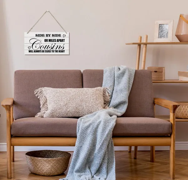 White_Cousins_Wood_Signs,_Decorative_Wood_Hanging_Wood_Plaque,_Wall_Decor_Art,_Door_Sign,_Home_Hanging_Decor_Sign,_Cousins_Gift,_Side_By_Side_Or_Miles_Apart_Cousins_Will_Always_Be_Close_To_The_Heart