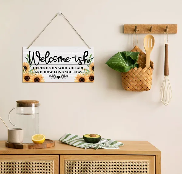 White_Welcome_Wood_Signs,_Decorative_Wood_Hanging_Wood_Plaque,_Rustic_Door_Hanger,_Wall_Decor_Art,_Funny_Welcome_Sign,_Farmhouse_Decor_|_For_Home_Front_Door,_Welcome-Ish_Depends_Who_You_Are_How_Long_You_Stay