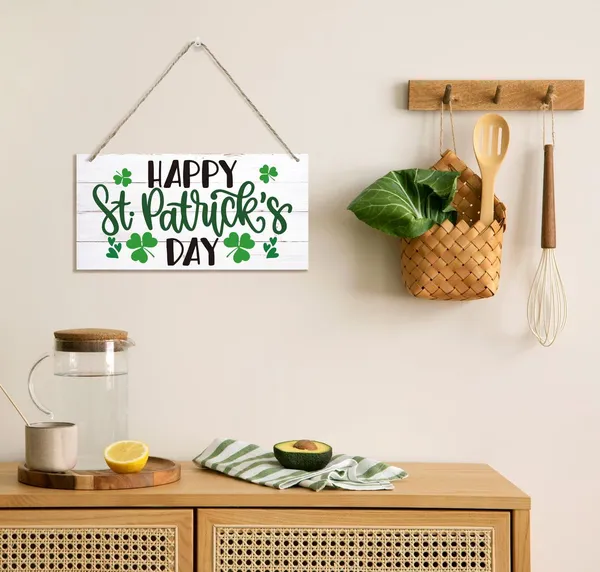 White_Happy_St_Patrick'S_Day_Sign,_St._Patrick'S_Day_Decor,_Decorative_Wood_Hanging_Wood_Plaque,_Farmhouse_Wood_Door_Hanger,_St_Patricks_Day_Hanging_Wood_Signs,_Outdoor_Indoor_Wall_Hanging_Decorations