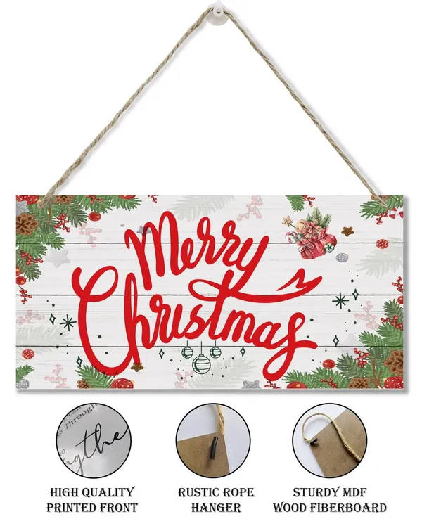 White_Christmas_Decor,_Decorative_Wood_Hanging_Wood_Plaque,_Rustic_Wooden_Holiday_Decor,_Merry_Christmas_Door_Hanger,_Front_Door_Decor,_Christmas_Wall_Decor_With_Rope,_Merry_Christmas_Sign