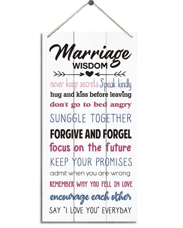 White_Marriage_Wisdom_Signs,_Decorative_Wood_Hanging_Wood_Plaque,_Rustic_Door_Sign,_Farmhouse_Home_Wall_Decor_Art,_Family_Love_Sign,_Plaque_|_For_Anniversary,_Wedding_Gift_|_For_Couple,_Wedding_House_Decor