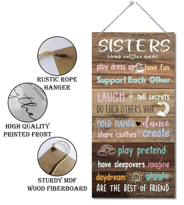 Brown_&__Beige_Sisters_Signs,_Decorative_Wood_Hanging_Wood_Plaque,_Rustic_Door_Sign,_Farmhouse_Home_Wall_Decor_Art,_Decor_|_For_Girls_Bedroom,_Sisters_Rules,_Daughter_Playroom_Rules,_Christmas_Gift_|_For_Girls