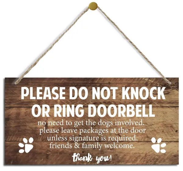 White_Pet_Decor_Signs,_Decorative_Wood_Hanging_Wood_Plaque,_Rustic_Door_Hanger,_Dog_Home_Door_Sign,_Farmhouse_Home_Wall_Decor_Art,_Please_Do_Not_Knock_Or_Ring_Doorbell,_No_Need_To_Get_The_Dogs_Involved