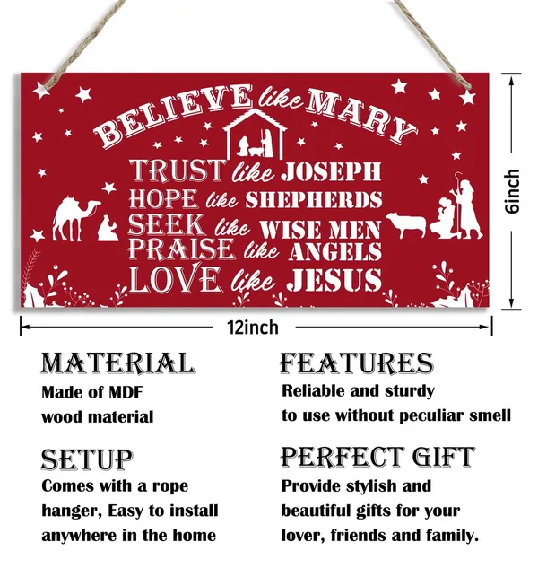 White_Christian_Decor,_Decorative_Wood_Hanging_Wood_Plaque,_Christian_Artwork,_Christmas_Decor,_Rustic_Wooden_Holiday_Decor,_Home_Wall_Decor_With_Rope,_Living_Room_Decor,_Bedroom_Decor,_Believe_Like_Marry