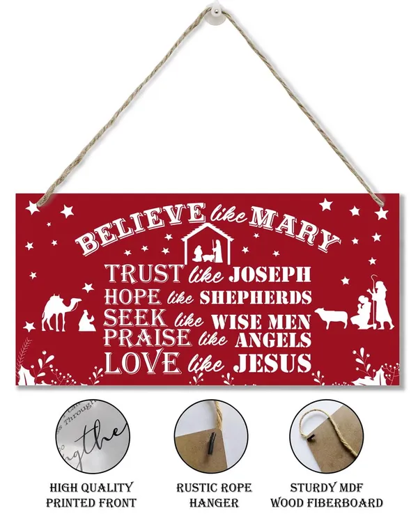 White_Christian_Decor,_Decorative_Wood_Hanging_Wood_Plaque,_Christian_Artwork,_Christmas_Decor,_Rustic_Wooden_Holiday_Decor,_Home_Wall_Decor_With_Rope,_Living_Room_Decor,_Bedroom_Decor,_Believe_Like_Marry