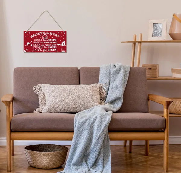 White_Christian_Decor,_Decorative_Wood_Hanging_Wood_Plaque,_Christian_Artwork,_Christmas_Decor,_Rustic_Wooden_Holiday_Decor,_Home_Wall_Decor_With_Rope,_Living_Room_Decor,_Bedroom_Decor,_Believe_Like_Marry