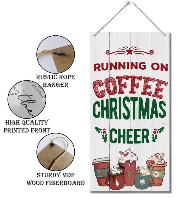 White_Christmas_Decor,_Decorative_Wood_Hanging_Wood_Plaque,_Merry_Christmas_Decoration_|_For_Home_Cafe_Restaurant,_Christmas_Party_Decor,_Christmas_Wall_Decor_With_Rope,_Running_On_Coffee_Christmas_Cheer