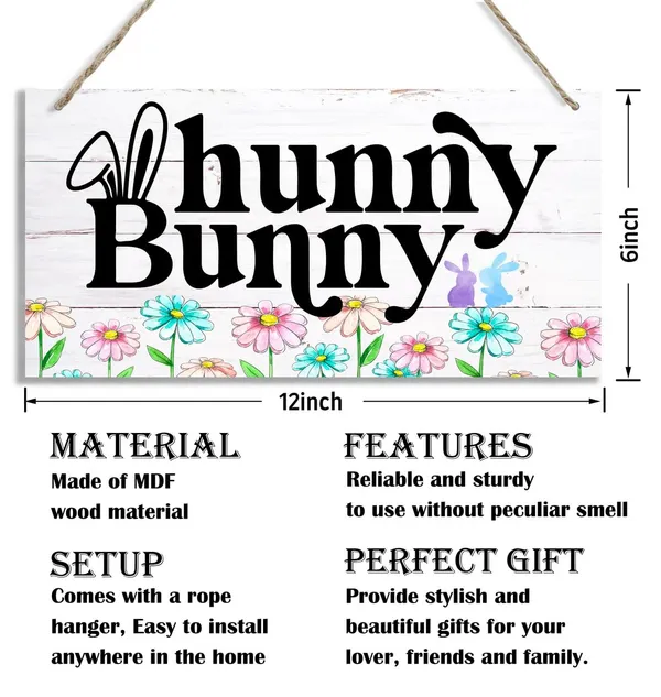 White_Easter_Wood_Sign,_Honey_Bunny_Sign,_Decorative_Wood_Hanging_Wood_Plaque,_Easter_Wooden_Hanging_Plaque,_Lovely_Wall_Decor,_Easter_Theme_Door_Sign,_Home_Decor,_Gift_|_For_Home,_Easter_Gift