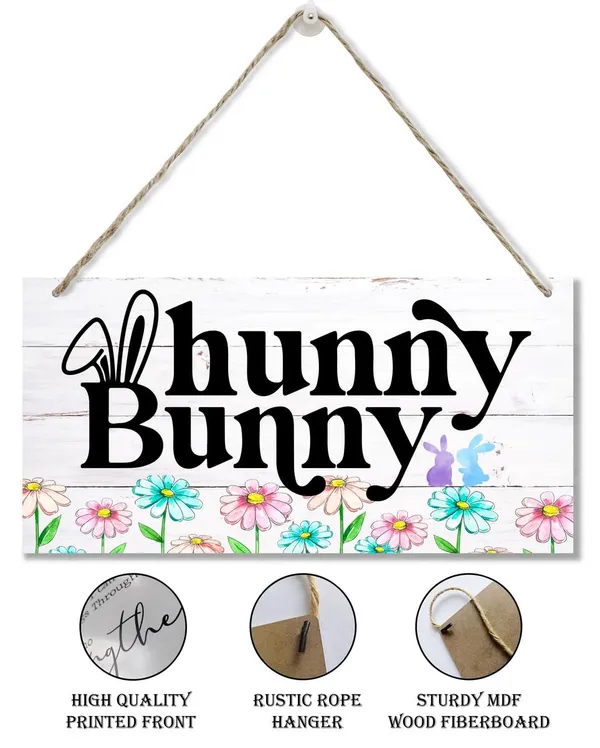 White_Easter_Wood_Sign,_Honey_Bunny_Sign,_Decorative_Wood_Hanging_Wood_Plaque,_Easter_Wooden_Hanging_Plaque,_Lovely_Wall_Decor,_Easter_Theme_Door_Sign,_Home_Decor,_Gift_|_For_Home,_Easter_Gift