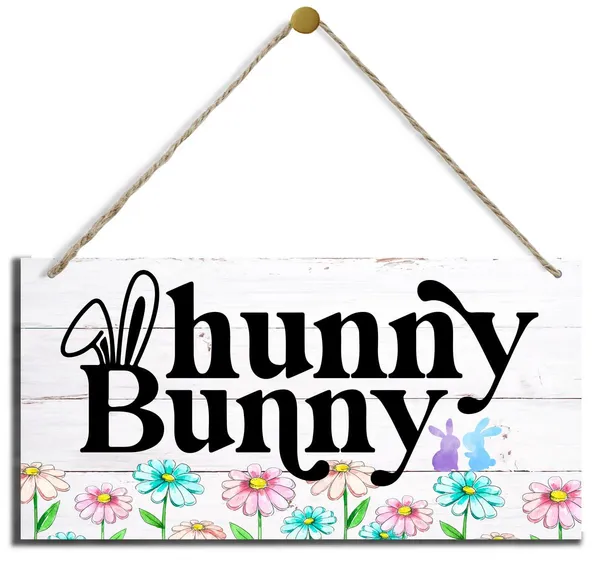 White_Easter_Wood_Sign,_Honey_Bunny_Sign,_Decorative_Wood_Hanging_Wood_Plaque,_Easter_Wooden_Hanging_Plaque,_Lovely_Wall_Decor,_Easter_Theme_Door_Sign,_Home_Decor,_Gift_|_For_Home,_Easter_Gift