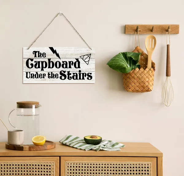 White_Funny_Wood_Signs,_Decorative_Wood_Hanging_Wood_Plaque,_Wizardry_Theme_Wall_Decor,_Rustic_Door_Sign,_Wall_Decor_Art,_Farmhouse_Decor,_Home_Hanging_Decor_Sign,_The_Cupboard_Under_The_Stairs_Sign