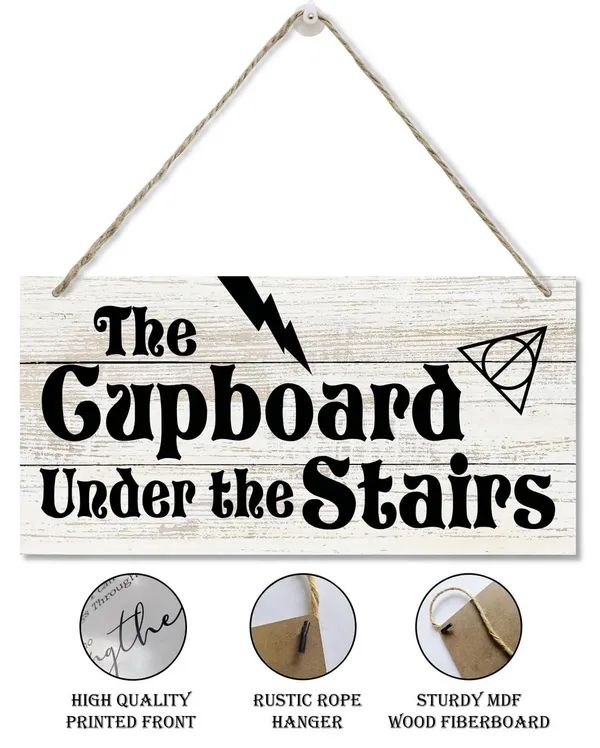 White_Funny_Wood_Signs,_Decorative_Wood_Hanging_Wood_Plaque,_Wizardry_Theme_Wall_Decor,_Rustic_Door_Sign,_Wall_Decor_Art,_Farmhouse_Decor,_Home_Hanging_Decor_Sign,_The_Cupboard_Under_The_Stairs_Sign
