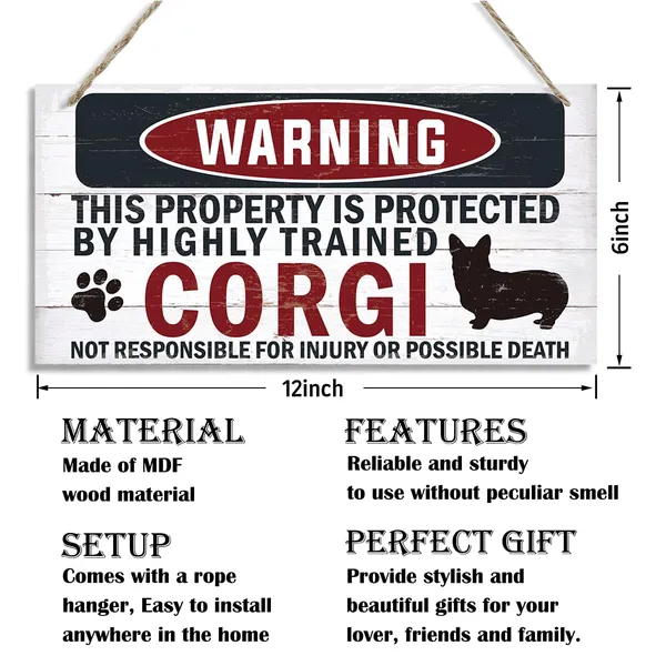 Multicolor_Funny_Warning_Signs,_The_Property_Is_Protected_By_Highly_Trained_Corgi_Sign,_Decorative_Wood_Hanging_Wood_Plaque,_Corgi_Wall_Decor,_Corgi_Owner_Home_Decor,_Door_Gate_Hanger,_Front_Door_Porch_Sign