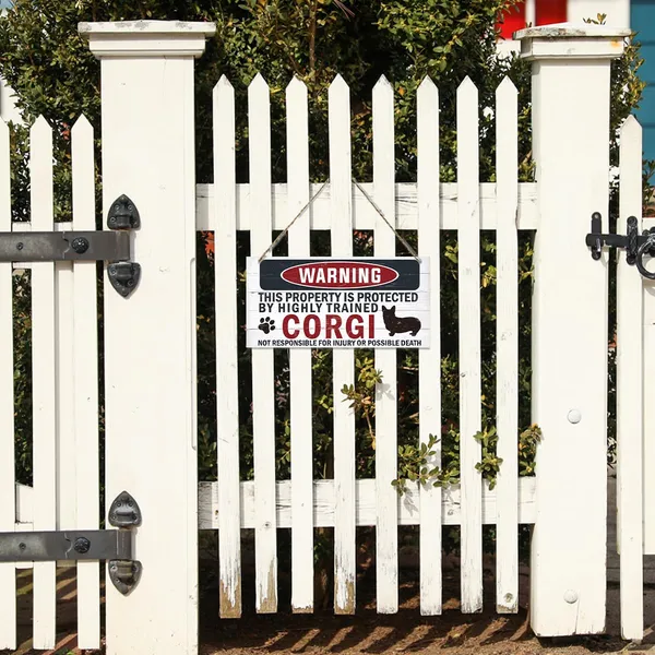 Multicolor_Funny_Warning_Signs,_The_Property_Is_Protected_By_Highly_Trained_Corgi_Sign,_Decorative_Wood_Hanging_Wood_Plaque,_Corgi_Wall_Decor,_Corgi_Owner_Home_Decor,_Door_Gate_Hanger,_Front_Door_Porch_Sign