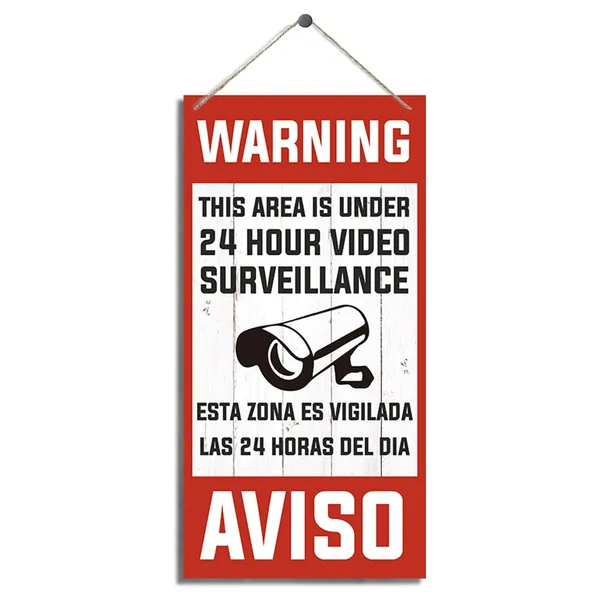 Multicolor_Warning_Signs,_This_Area_Is_Under_24_Hour_Video_Surveillance,_Decorative_Wood_Hanging_Wood_Plaque,_Warning_Hanging_Plaque_|_For_Home_Or_Business_Use,_Rustic_Door_Gate_Hanger,_Wall_Decor_Art