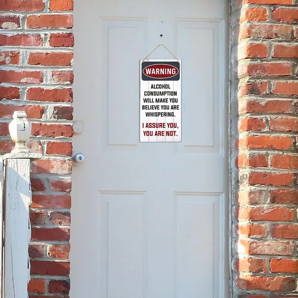 White_Warning_Signs,_Decorative_Wood_Hanging_Wood_Plaque,_Funny_Alcohol_Sign,_Wine_Bar_Decor,_Man_Cave_Bar_Decor,_Farmhouse_Wall_Plaque,_Alcohol_Consumption_Will_Make_You_Believe_You_Are_Whispering_Sign