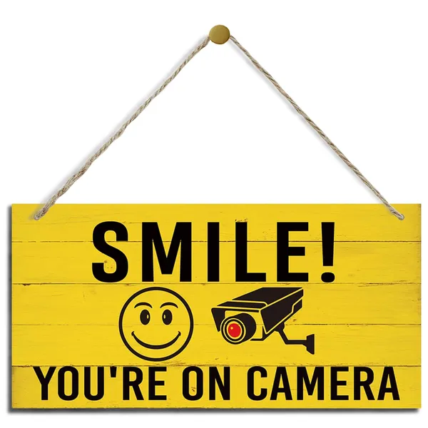 Multicolor_Warning_Signs,_You_Are_On_Camera_Sign,_Decorative_Wood_Hanging_Wood_Plaque,_Funny_Video_Surveillance_Signs_|_For_Indoor_Outdoor,_Rustic_Door_Sign,_Farmhouse_Wooden_Wall_Sign,_Home_Office_Decor