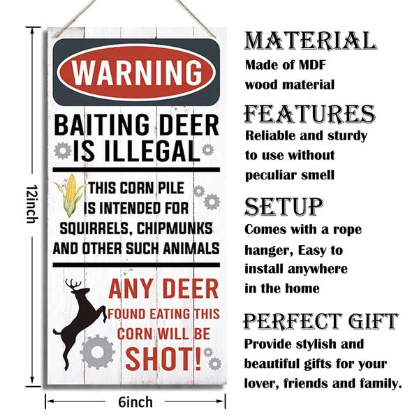 White_Warning_Signs,_Funny_Hunting_Sign_Wall_Decor,_Baiting_Deer_Is_Illegal_Sign,_Decorative_Wood_Hanging_Wood_Plaque,_Man_Cave_Bar_Cabin_Decor,_Pub_Decor,_Farmhouse_Wall_Decor_|_For_Coffee_&_Bar