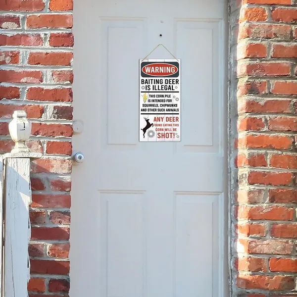White_Warning_Signs,_Funny_Hunting_Sign_Wall_Decor,_Baiting_Deer_Is_Illegal_Sign,_Decorative_Wood_Hanging_Wood_Plaque,_Man_Cave_Bar_Cabin_Decor,_Pub_Decor,_Farmhouse_Wall_Decor_|_For_Coffee_&_Bar