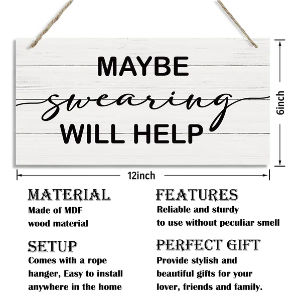 White_Maybe_Swearing_Will_Help_Sign,_Inspirational_Wood_Sign,_Hanging_Printed_Wooden_Plaque_Decor,_Spiritual_Decor,_Wall_Decor_Art,_Rustic_Door_Sign,_Positive_Home_Decor,_Living_Room_Decor,_Office_Decor