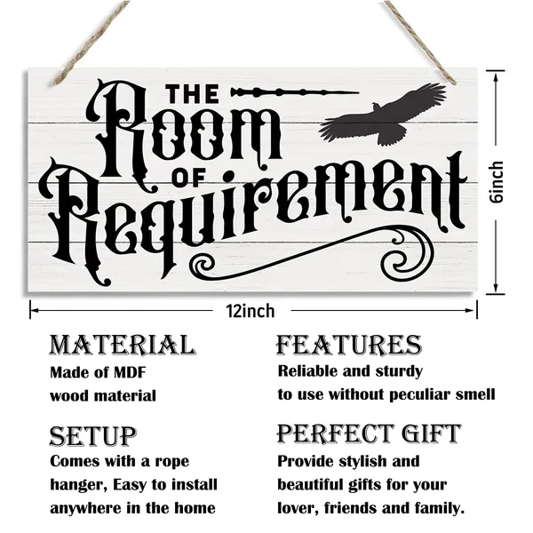 White_The_Room_Requirement_Sign,_Inspirational_Wood_Sign,_Hanging_Printed_Wooden_Plaque_Decor,_Rustic_Door_Hanger,_Door_Decoration,_Wall_Decor_Art,_Funny_Wall_Decor_|_For_The_Room,_Farmhouse_Home_Decor