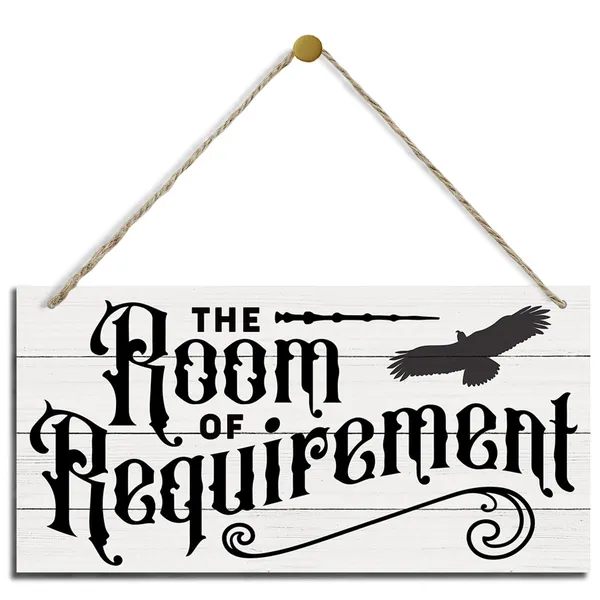 White_The_Room_Requirement_Sign,_Inspirational_Wood_Sign,_Hanging_Printed_Wooden_Plaque_Decor,_Rustic_Door_Hanger,_Door_Decoration,_Wall_Decor_Art,_Funny_Wall_Decor_|_For_The_Room,_Farmhouse_Home_Decor