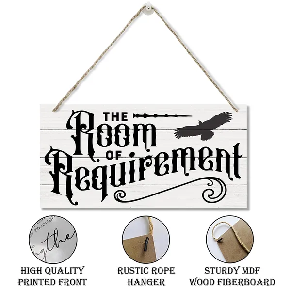 White_The_Room_Requirement_Sign,_Inspirational_Wood_Sign,_Hanging_Printed_Wooden_Plaque_Decor,_Rustic_Door_Hanger,_Door_Decoration,_Wall_Decor_Art,_Funny_Wall_Decor_|_For_The_Room,_Farmhouse_Home_Decor
