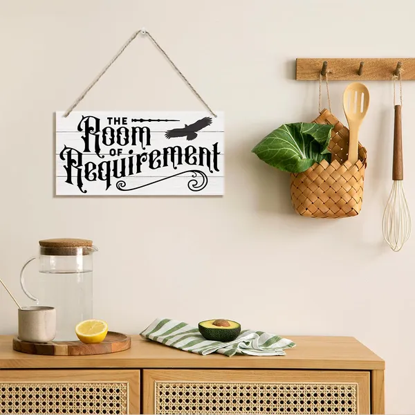 White_The_Room_Requirement_Sign,_Inspirational_Wood_Sign,_Hanging_Printed_Wooden_Plaque_Decor,_Rustic_Door_Hanger,_Door_Decoration,_Wall_Decor_Art,_Funny_Wall_Decor_|_For_The_Room,_Farmhouse_Home_Decor