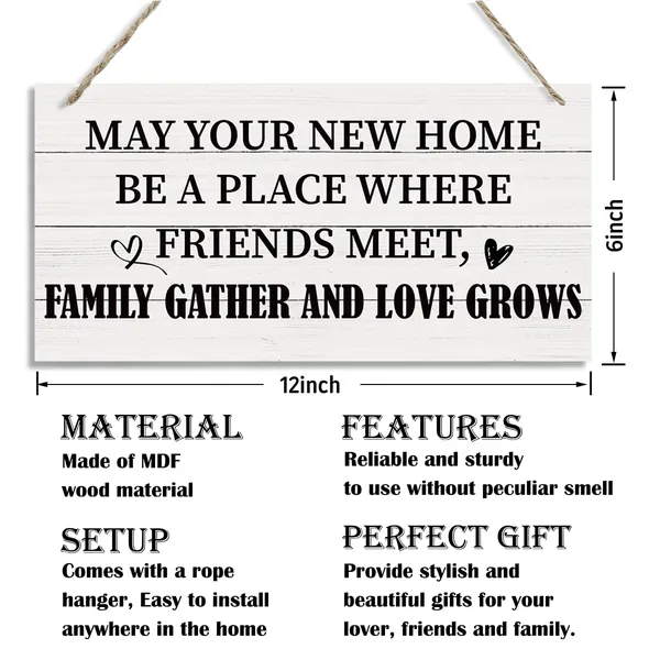 White_Home_Sign,_Hanging_Printed_Wooden_Plaque_Decor,_Wall_Decor_Art,_Home_Decor_Accent,_Housewarming_Gift,_May_Your_New_Home_Be_A_Place_Where_Friends_Meet,_Family_Gather_And_Love_Grows_Sign