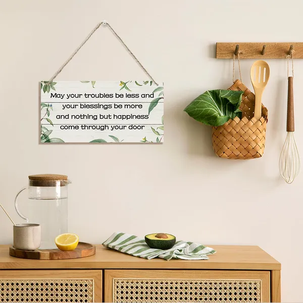White_May_Your_Troubles_Be_Less_Sign,_Happiness_Wood_Sign,_Hanging_Printed_Wooden_Plaque_Decor,_Farmhouse_Decor_|_For_Front_Door_Porch,_Decorative_Wooden_Wall_Sign,_Rustic_Door_Sign,_Housewarming_Gift