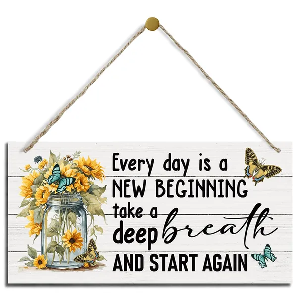White_Every_Day_Is_A_New_Beginning_Sign,_Rustic_Door_Sign,_Hanging_Printed_Wooden_Plaque_Decor,_Inspirational_Wood_Sign,_Farmhouse_Wall_Decor,_Home_Office_Decor,_Living_Room_Decor,_Bedroom_Decor