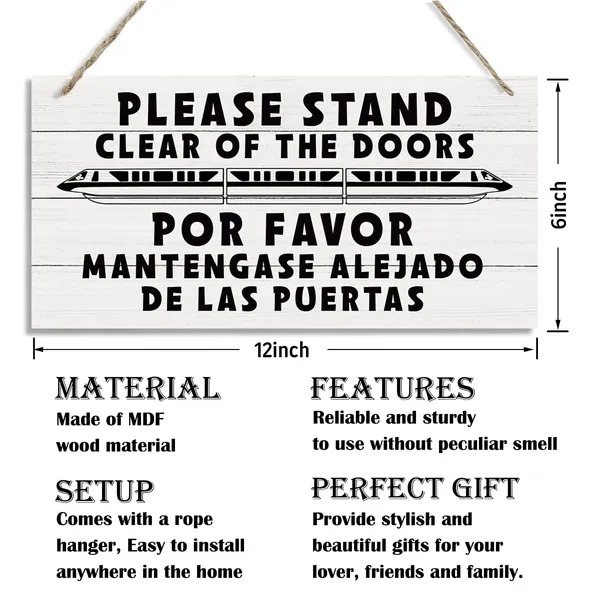 White_Farmhouse_Wood_Sign,_Please_Stand_Clear_Of_The_Doors_Sign_|_For_Door_Hanger,_Hanging_Printed_Wooden_Plaque_Decor,_Funny_Quotes_Wall_Sign,_Farmhouse_Home_Decor_|_For_Indoor_Outdoor,_Wall_Decor_Art
