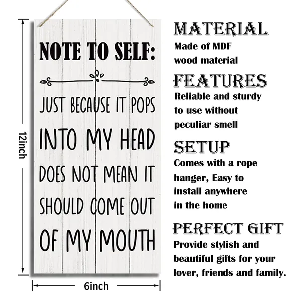 White_Funny_Wood_Sign,_Hanging_Printed_Wooden_Plaque_Decor,_Rustic_Door_Sign,_Growth_Mindset_Wall_Art,_Office_Wall_Decor,_Farmhouse_Home_Bedroom_Decor,_Note_To_Self:_Just_Because_It_Pops_Into_My_Head_Sign