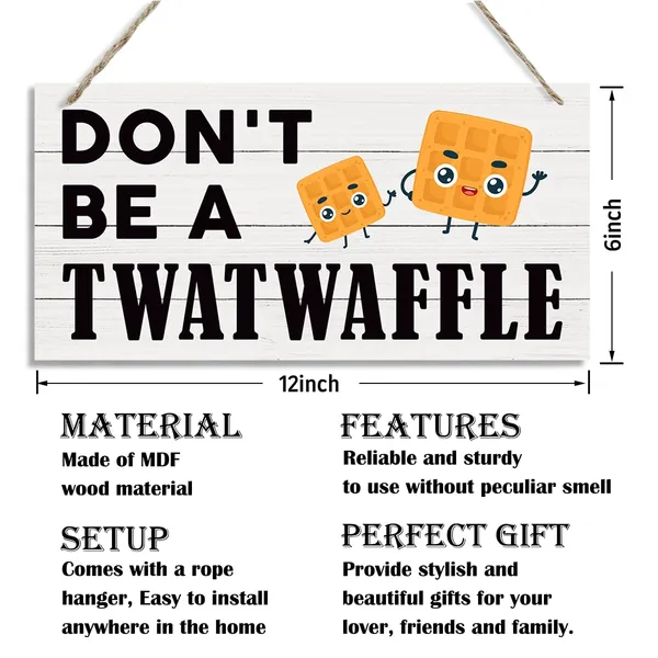 White_Don'T_Be_A_Twat_Waffle_Sign,_Funny_Wood_Sign,_Hanging_Printed_Wooden_Plaque_Decor,_Home_Kitchen_Decor,_Dining_Room_Decor,_Home_Office_Decor,_Humorous_Office_Wall_Decor,_Rustic_Wall_Sign,_Door_Hanger